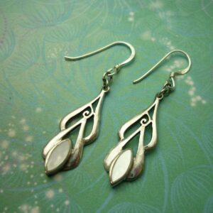 Vintage Sterling Silver Earrings - Mother of Pearl