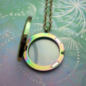Striking Stainless Steel Rainbow Locket Necklace