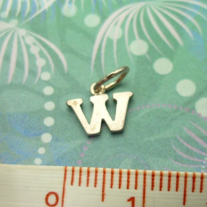Vintage Sterling Silver Dangle Alphabet Charm - Large W - Image 2