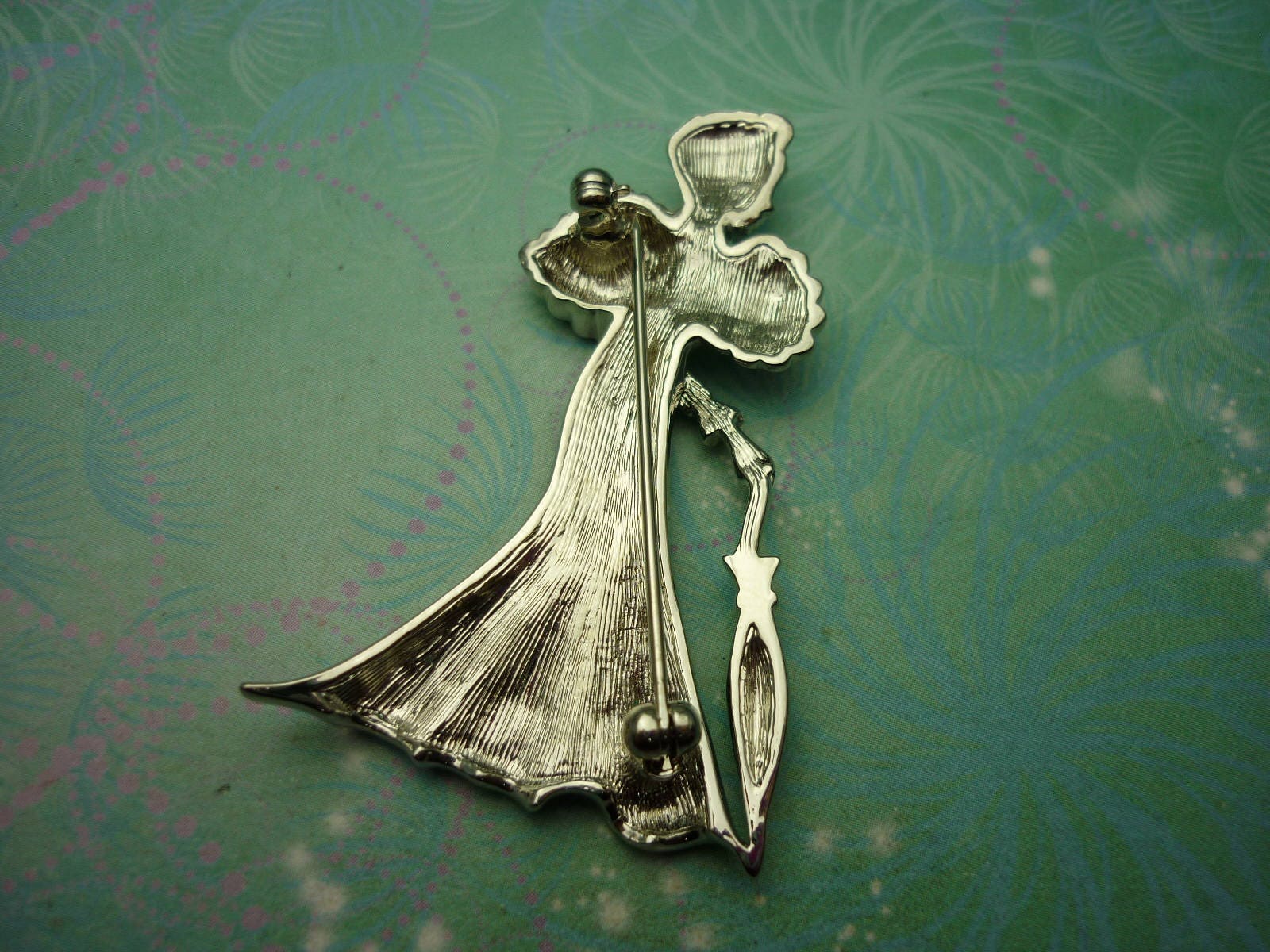 Vintage Lady Brooch - Vintage Brooch - CZ Crystals - Unique Gift - Mothers Day Gift - Marcasite Brooch - Gift for Her - Image 2