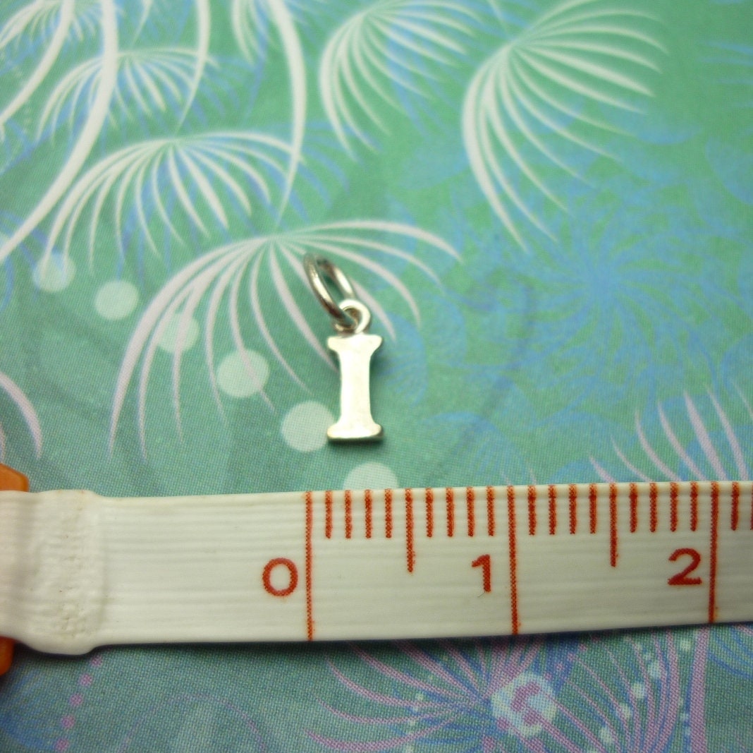 Vintage Sterling Silver Alphabet Dangle Charm - Small I - Image 2