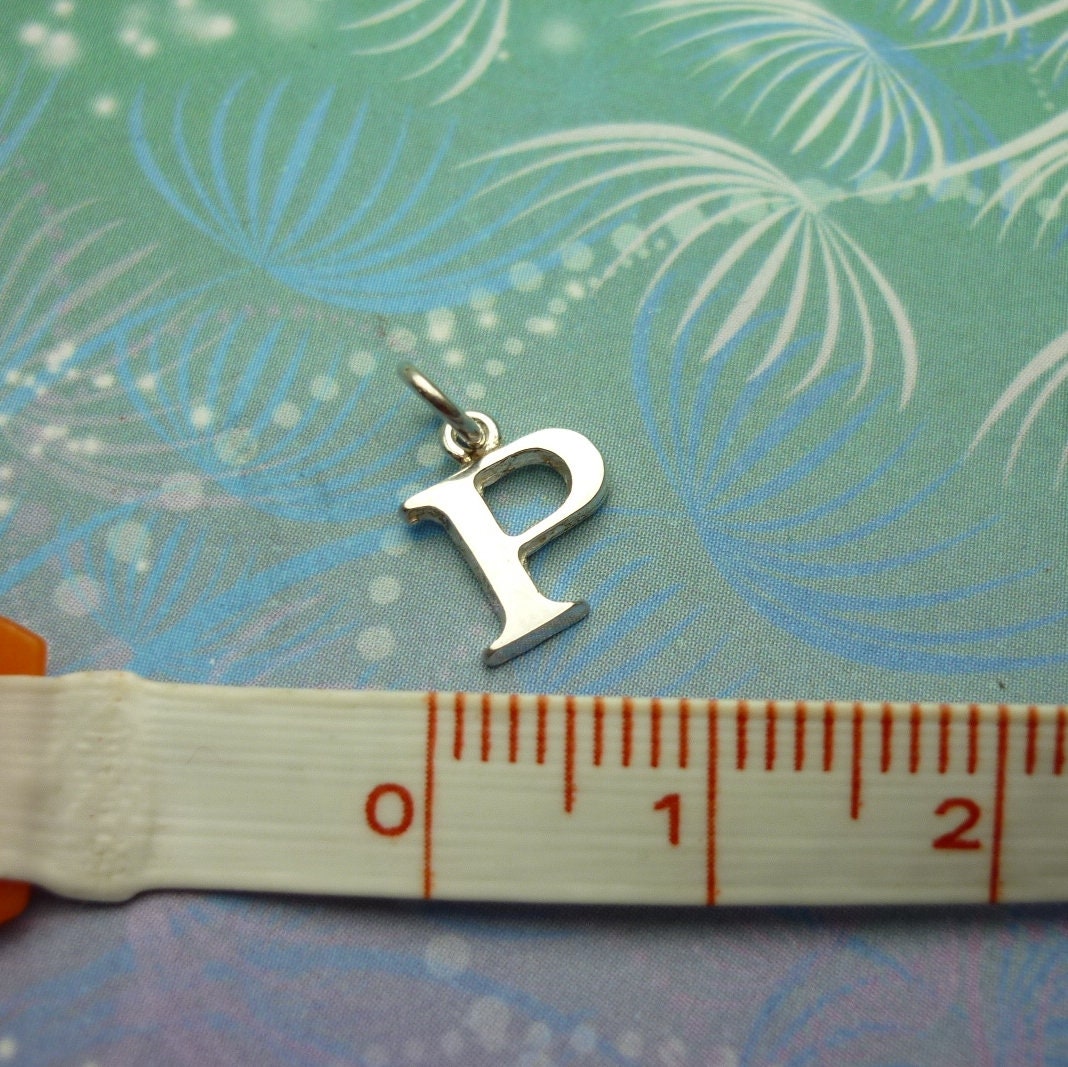 Vintage Sterling Silver Dangle Alphabet Charm - Large P - Image 2