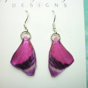 Butterfly Wing Earrings Small Pink - Fairy Jewellery, Fun Gift for her Fairy Wing Earrings - Sparkly - Resin with Glitter Finish