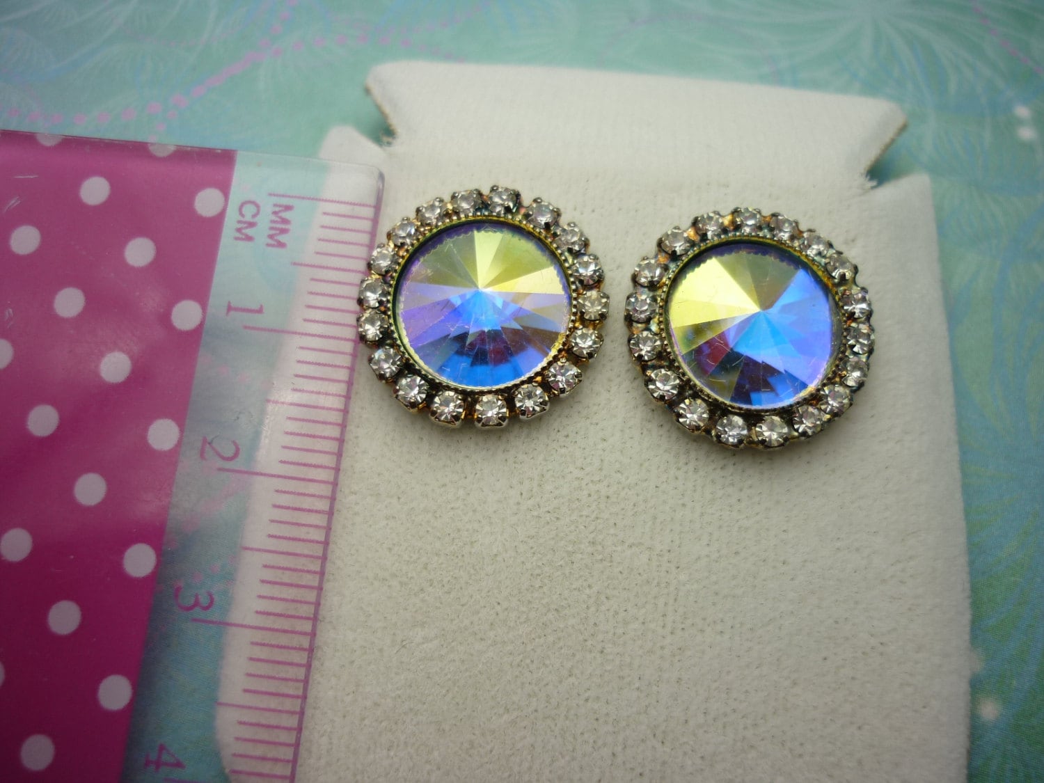 Vintage Crystal Earrings - Rivoli Crystals - Image 2