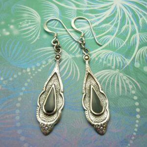 Vintage Sterling Silver Earrings - Black Onyx - Style 6
