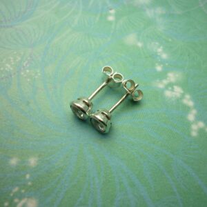 Vintage Sterling Silver Earrings 4.5mm Cubic Zirconia Studs