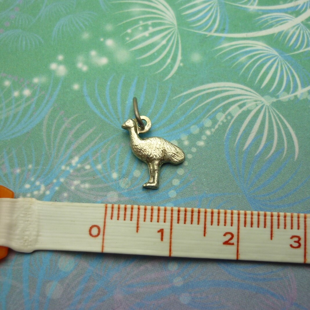 Vintage Sterling Silver Dangle Charm - Emu (tiny) - Image 2