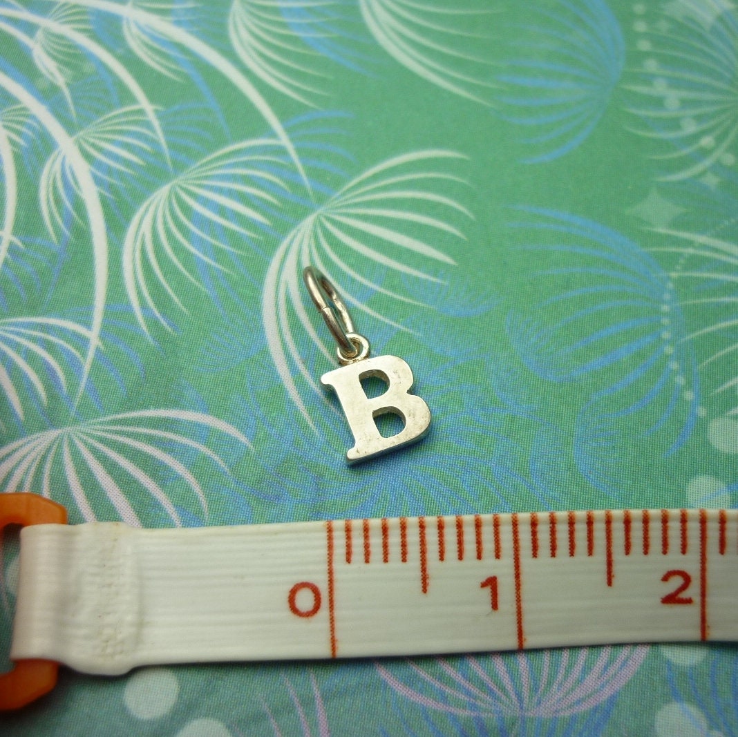 Vintage Sterling Silver Dangle Alphabet Charm - Small B - Image 2