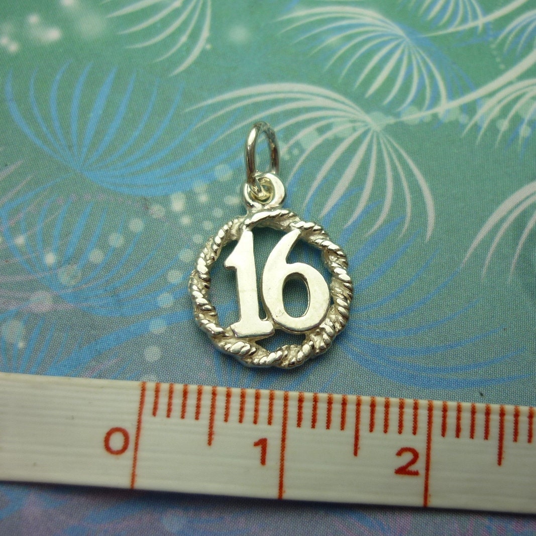 Vintage Sterling Silver Dangle Charm - 16th Birthday - Image 2