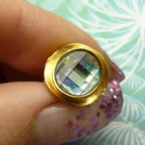 Vintage Gold Tie Pin- Inlaid Rainbow Glass Feature, Gift for Him, Special Occasion