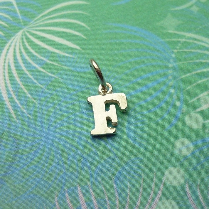 Vintage Sterling Silver Alphabet Dangle Charm - Small F