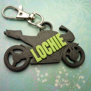 3D Printed Motorbike Key Chain - School Bag Identity Tag