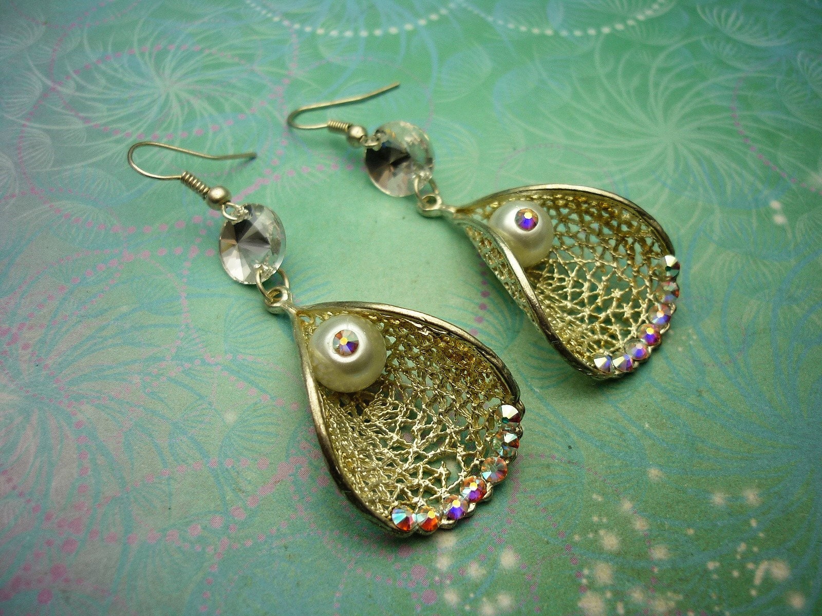 One of a Kind Sparkling Bridal Earrings - Crystal Earrings - Earrings - Gift for Her - Wedding - Image 2