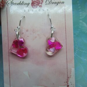 Love Heart Earrings - Dainty Pink Hearts