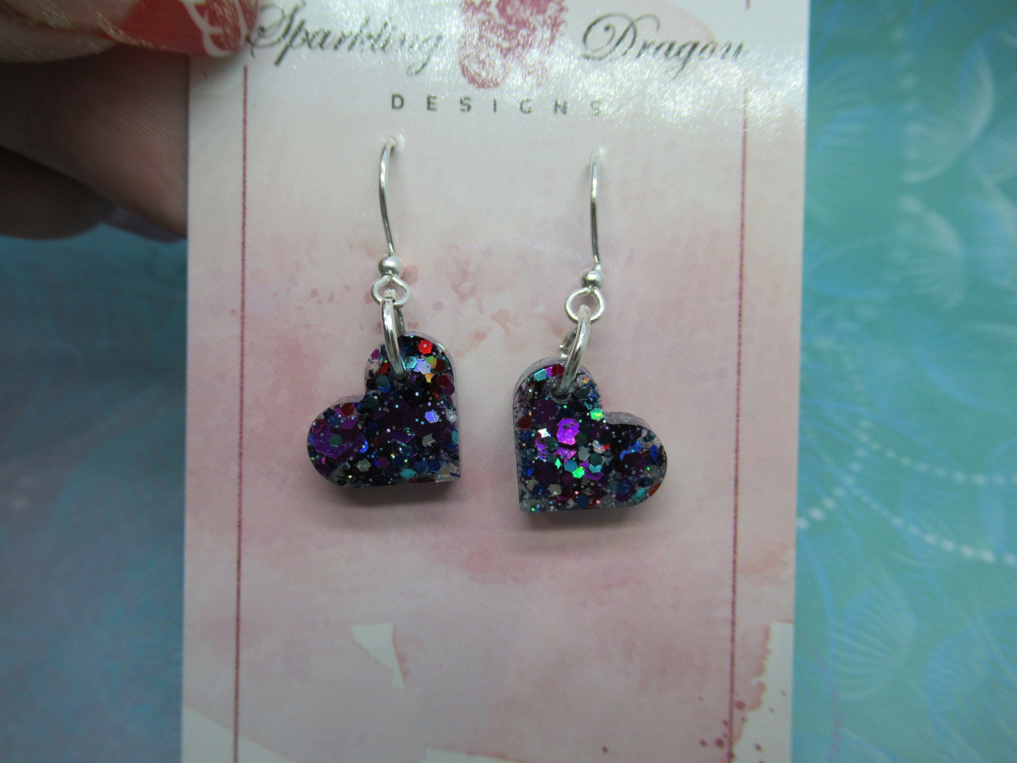 Love Heart Earrings - Dainty Party Sparkle Hearts