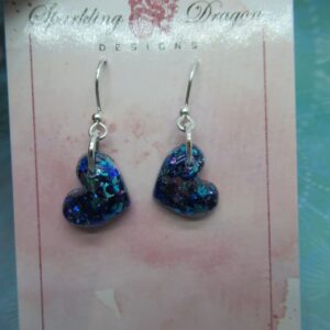 Love Heart Earrings - Dainty Party Sparkle Puffy Hearts