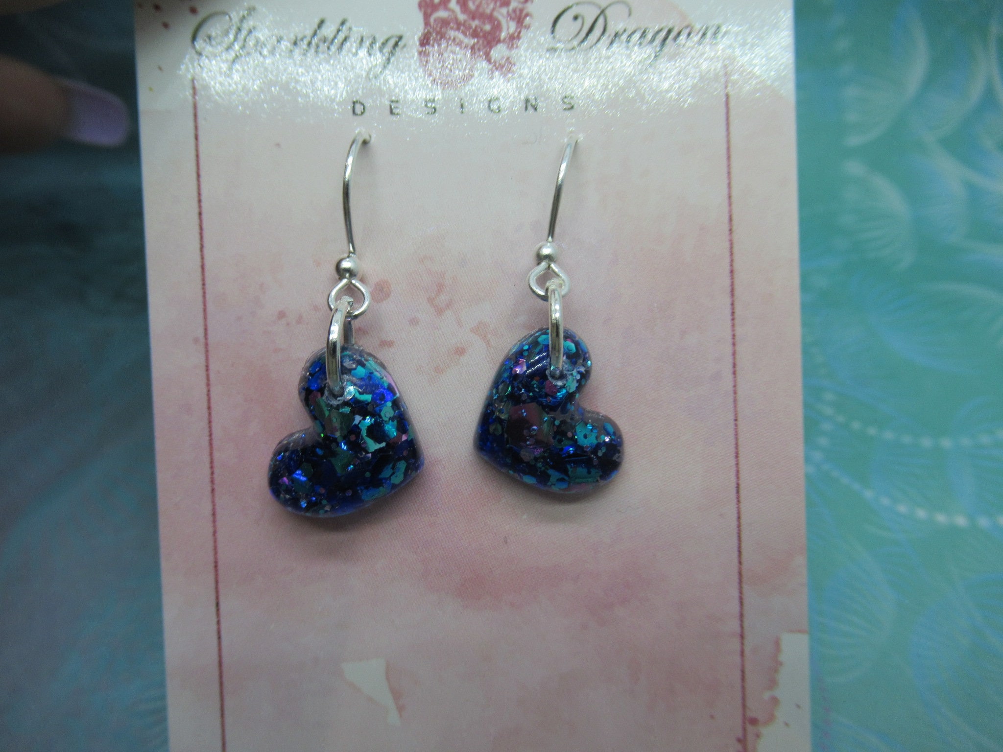 Love Heart Earrings - Dainty Party Sparkle Puffy Hearts