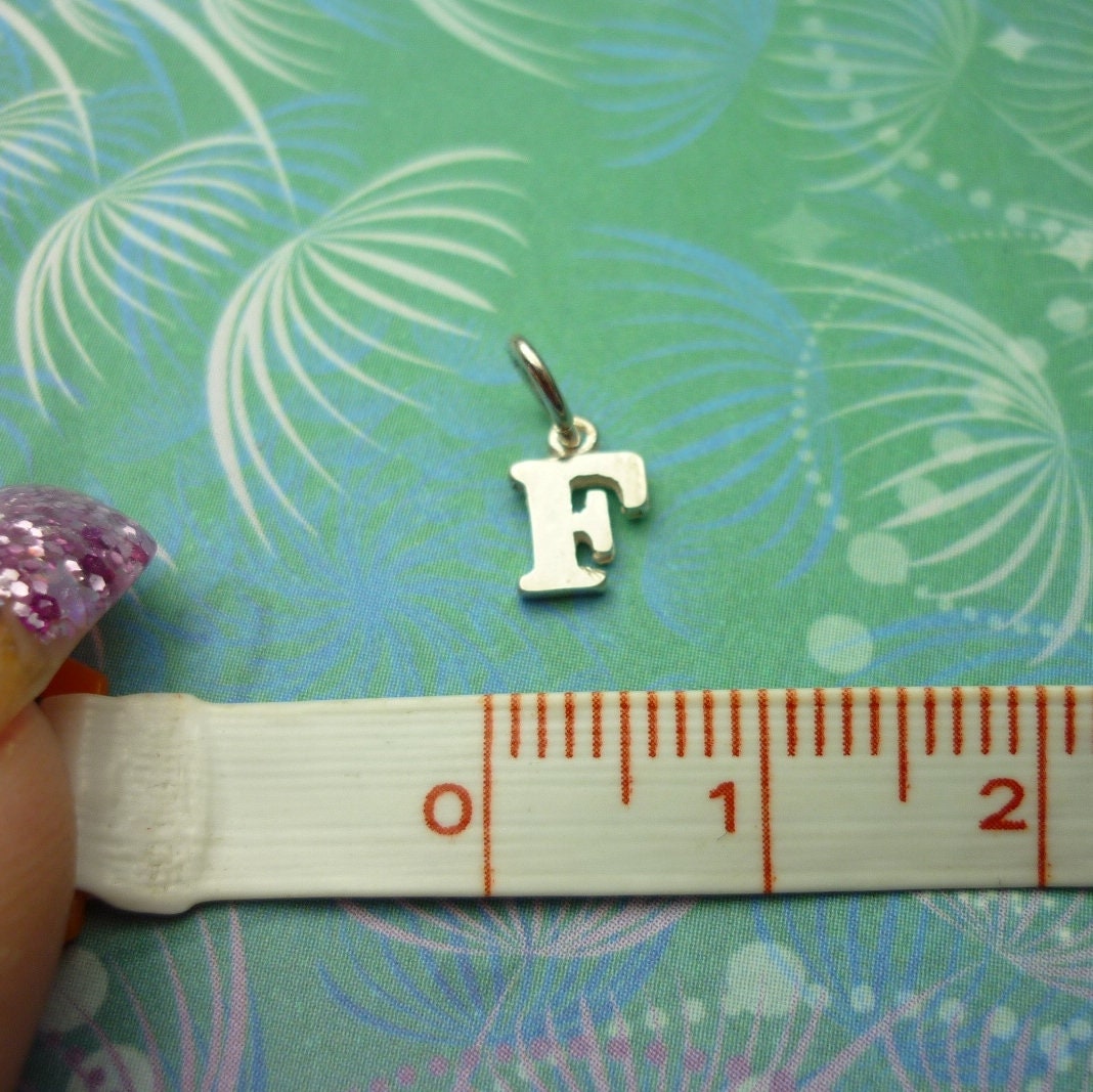 Vintage Sterling Silver Alphabet Dangle Charm - Small F - Image 2
