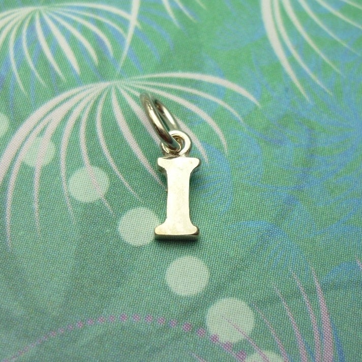 Vintage Sterling Silver Alphabet Dangle Charm - Small I