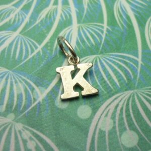 Vintage Sterling Silver Alphabet Dangle Charm - Small K