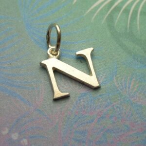 Vintage Sterling Silver Dangle Alphabet Charm - Large N