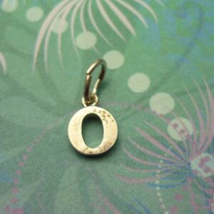 Vintage Sterling Silver Alphabet Dangle Charm - Small O