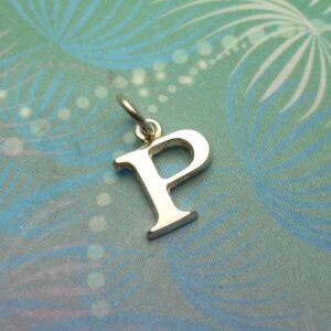 Vintage Sterling Silver Dangle Alphabet Charm - Large P
