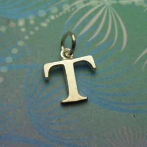Vintage Sterling Silver Dangle Alphabet Charm - Large T