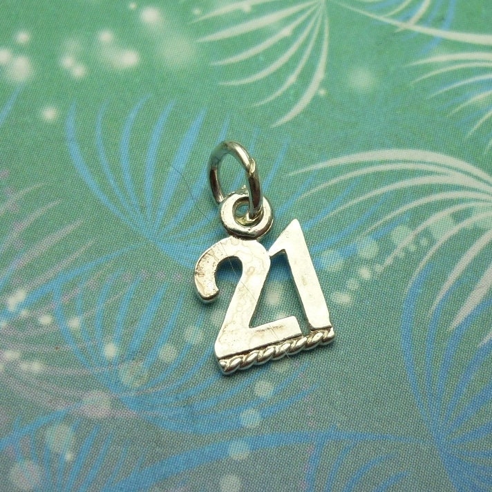 Birthday Gift Vintage Sterling Silver Dangle Charm 21st