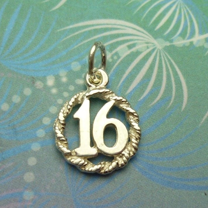 Vintage Sterling Silver Dangle Charm - 16th Birthday