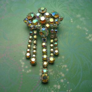 Sparkling Vintage Crystal Dangle Brooch - Unique Accessory - Mothers Day Gift - Present for Her - Christmas Idea
