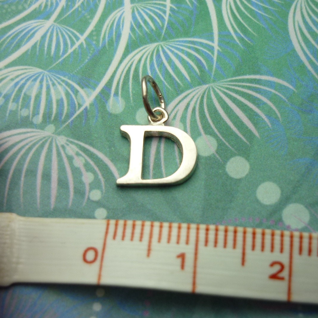 Vintage Sterling Silver Dangle Alphabet Charm - Large D - Image 2