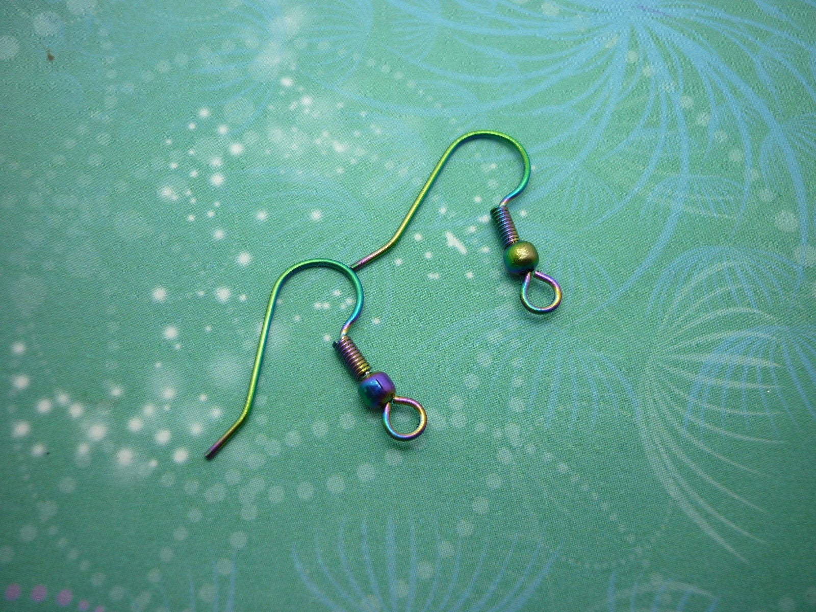 Butterfly Wings Earrings Sparkling Blue & Green - Fairy Jewellery, Fun Gift for her Statement Present Sparkly - Resin with Glitter Finish - Image 4