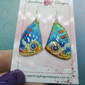 Butterfly Earrings Snow White Sparkle - Fairy Jewellery Fun Gift for Fairy Wing Earrings - Sparkly - Resin with Glitter Finish