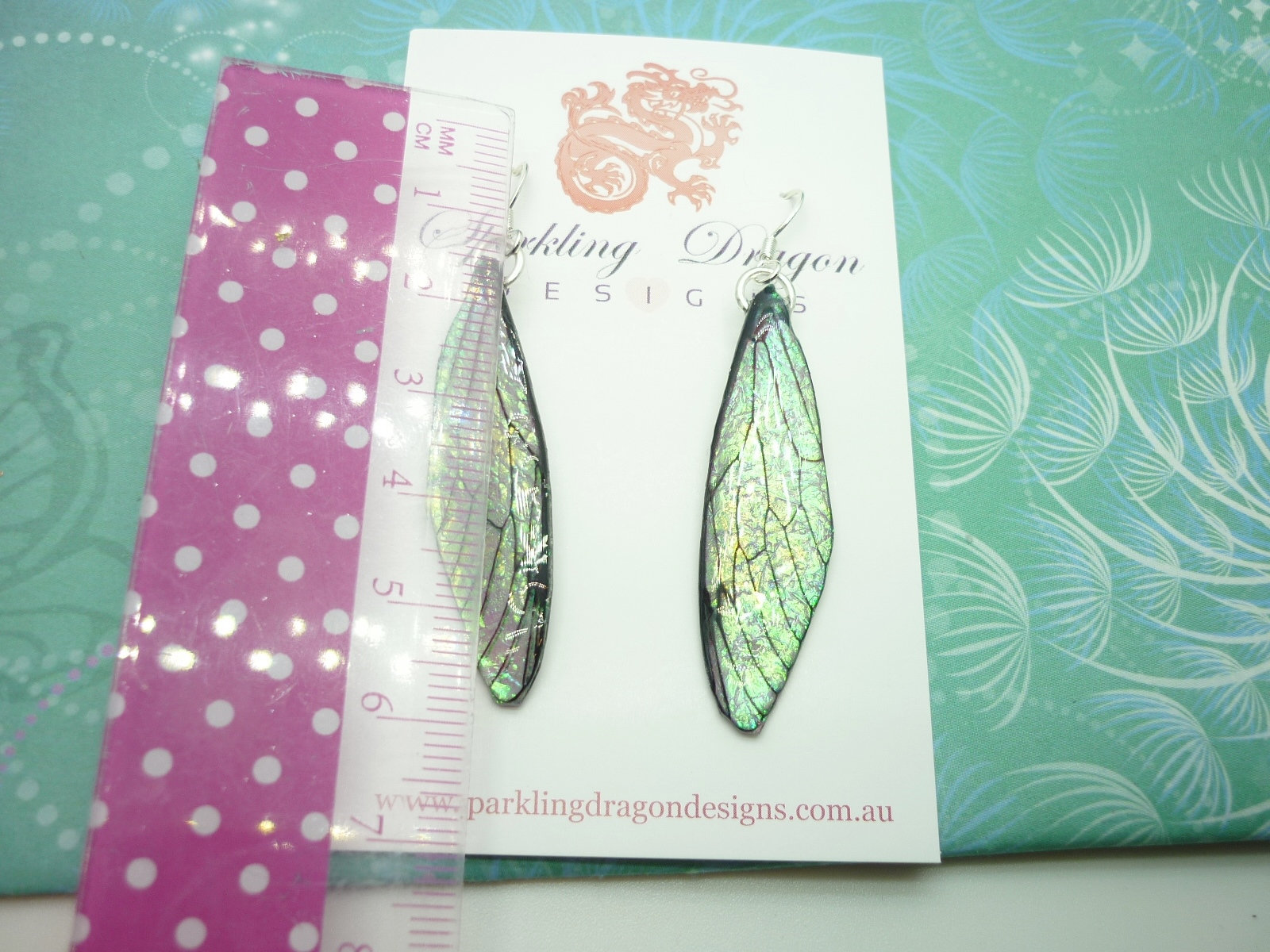 Butterfly Shimmer Wing Earrings - Fairy Jewellery, Fun Gift Fairy Wing Earrings - Sparkly - Rainbow Resin with Glitter Finish Dragonfly - Image 10