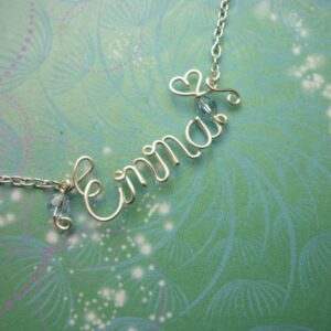 Hand Made to Order Personalized Name Necklace - Silver or Gold Colored Wire and Beads - The Perfect Gift