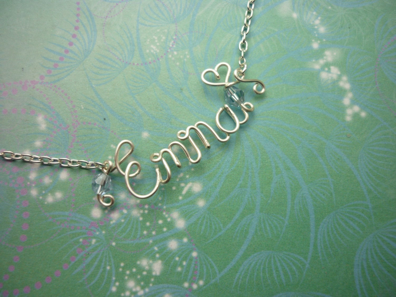 Hand Made to Order Personalized Name Necklace - Silver or Gold Colored Wire and Beads - The Perfect Gift
