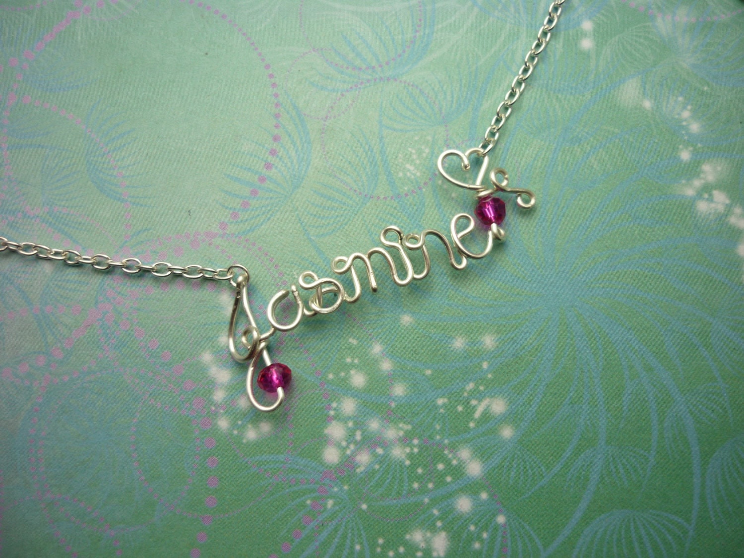 Hand Made to Order Personalized Name Necklace - Silver or Gold Colored Wire and Beads - The Perfect Gift - Image 2
