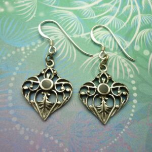 Vintage Sterling Silver Earrings - Black Onyx - Style 7
