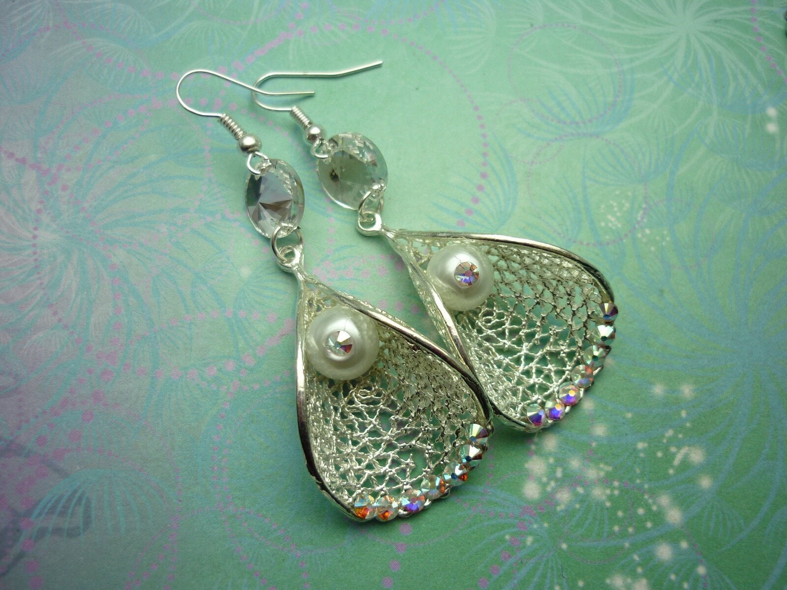 One of a Kind Sparkling Bridal Earrings - Crystal Earrings - Earrings - Gift for Her - Wedding