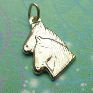 Vintage sterling silver charm - horses