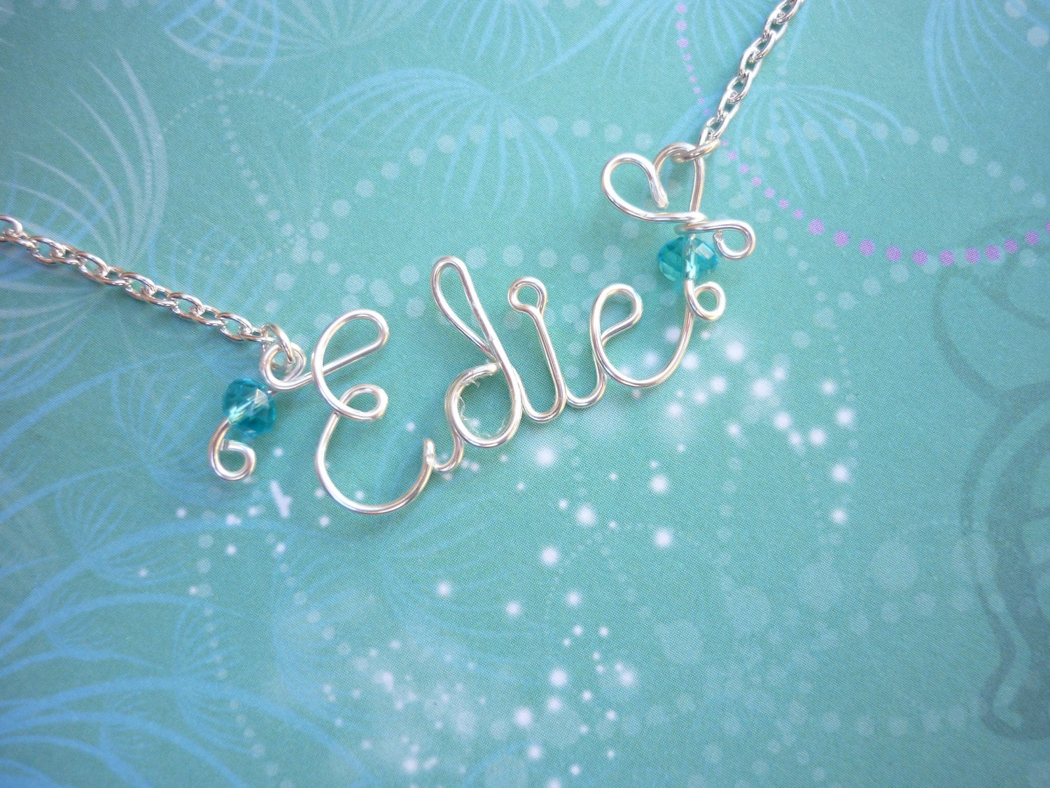 Name Necklace Non-Tarnish Silver & Crystal Beads