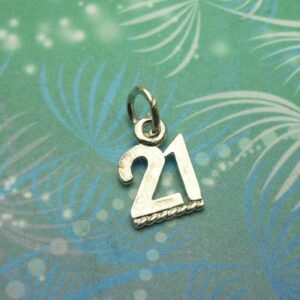 Birthday gift vintage sterling silver dangle charm 21st
