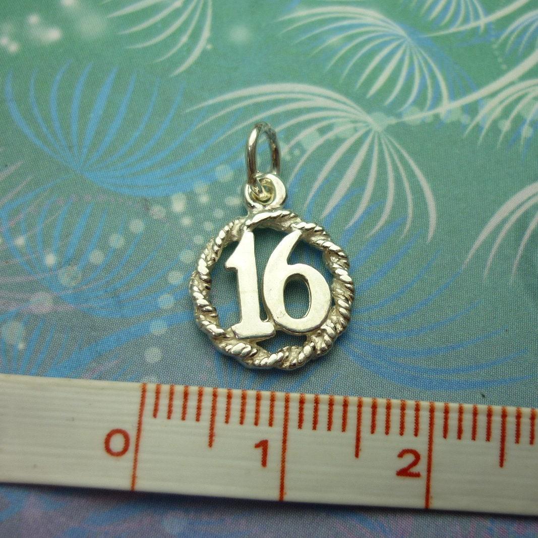 Vintage sterling silver dangle charm - 16th birthday - Image 2