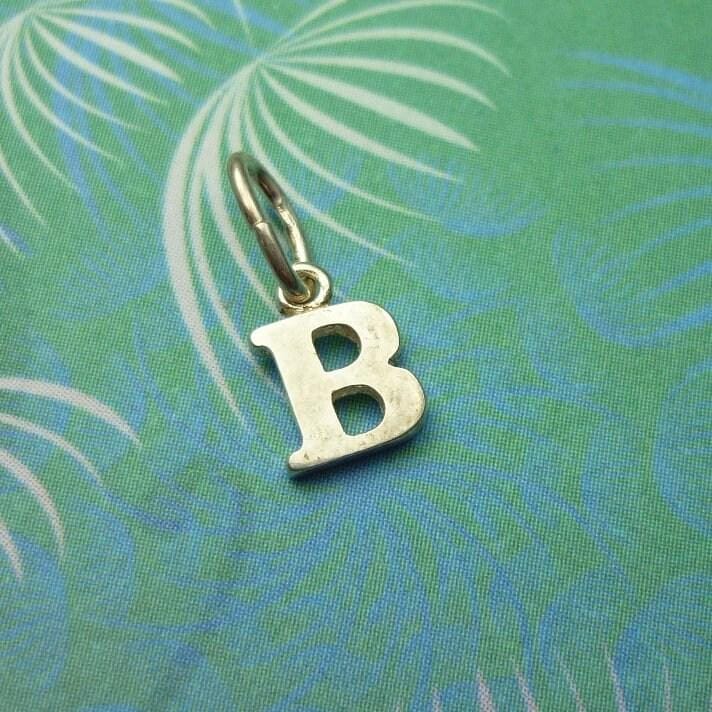 Vintage sterling silver dangle alphabet charm - small b