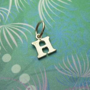 Vintage sterling silver alphabet dangle charm - small h