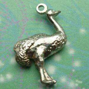 Vintage sterling silver dangle charm - emu