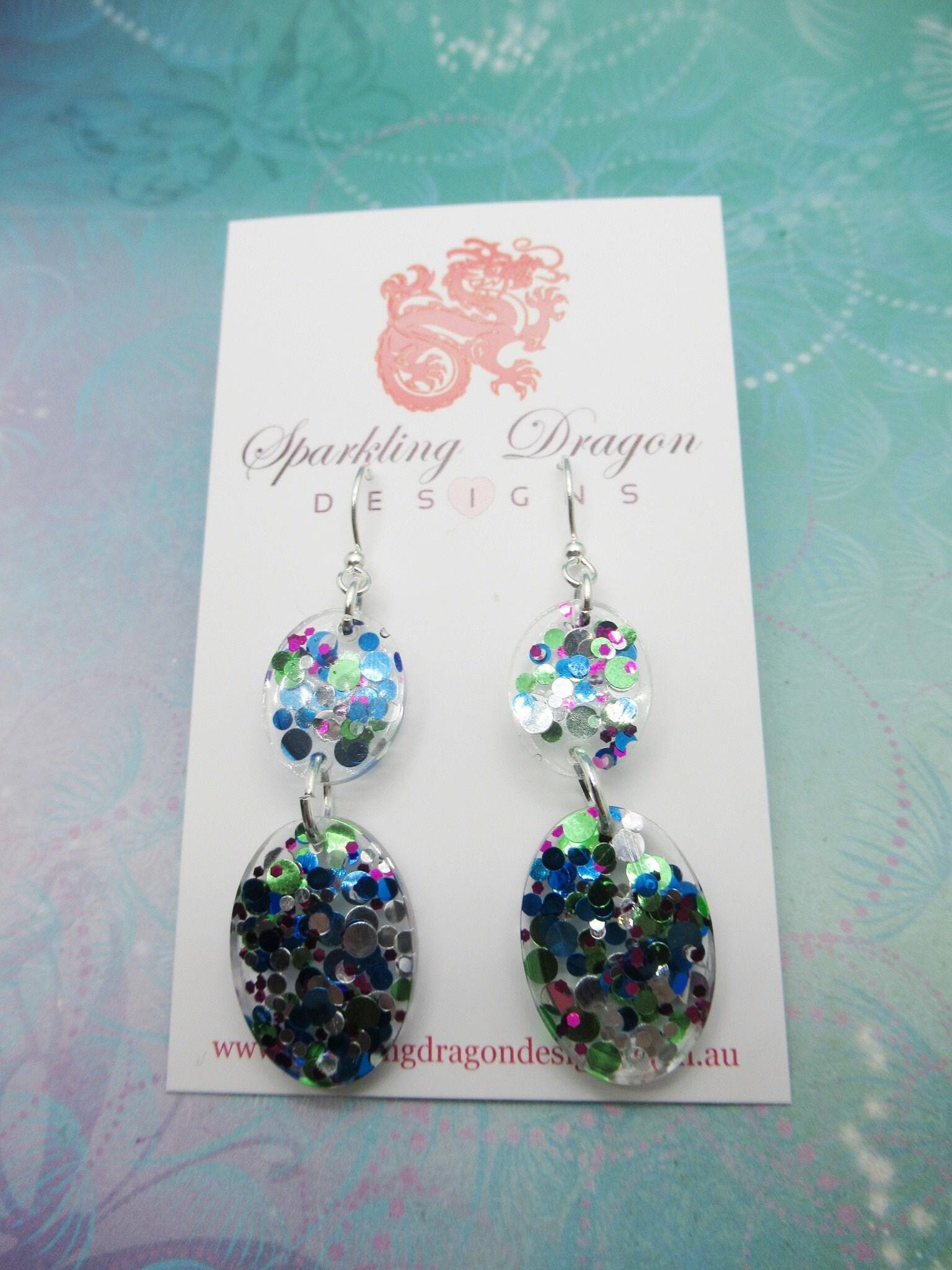 Round holographic earrings