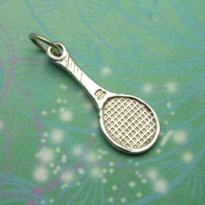 Vintage sterling silver charm - tennis raquet