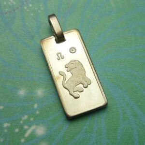 Vintage sterling silver dangle charm - leo tag